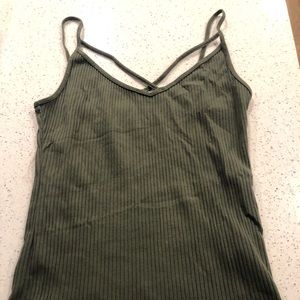 Crisscross tank top Hollister olive green